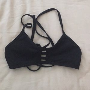 black jolyn strappy tie back bikini top